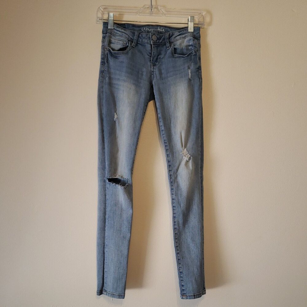 Aeropostale Lola Jegging Jeans Women Size 0 Reg/ Normal Low Rise Stretch Ankle
